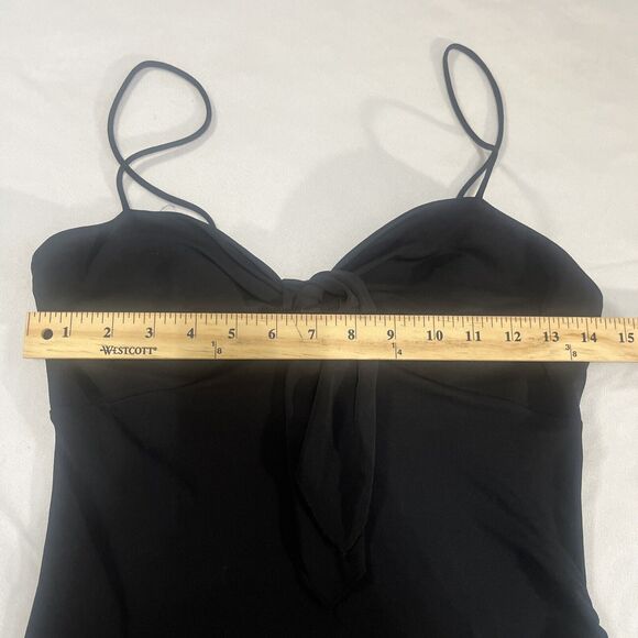 Express Vintage Y2K Black Asymmetrical Spaghetti Strap Dress 6 - Picture 9 of 12